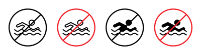 No Swimming Sign 2 vector