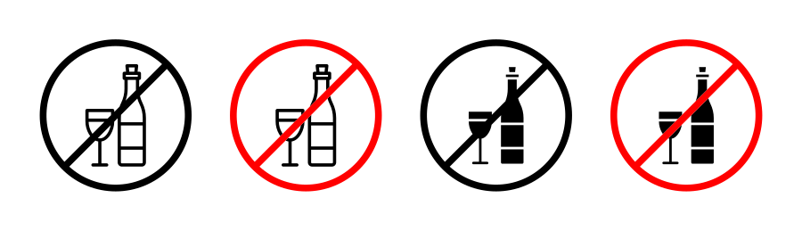 No Wine Sign Icon SVG