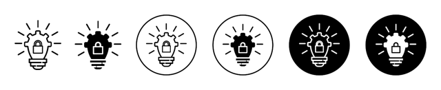Patented Solution Locked Icon vector