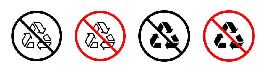 Recycle Prohibition Sign Icon SVG