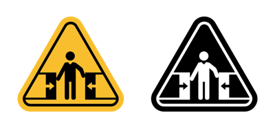 Risk Of Crushing Warning Sign vector