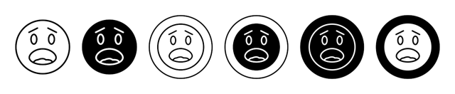 Scared Expression Face Icon vector