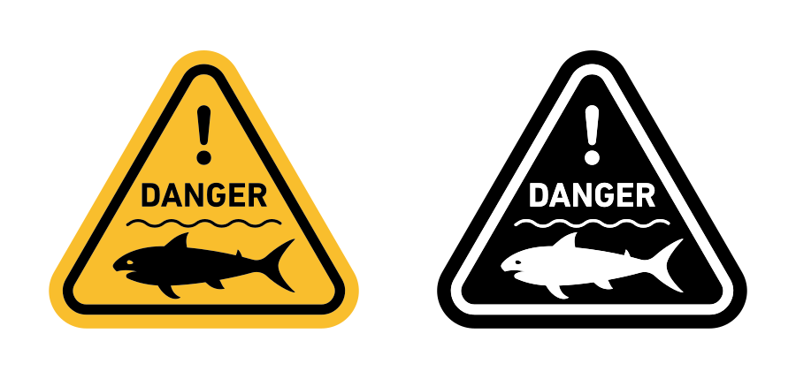 Shark Warning Sign Icon SVG