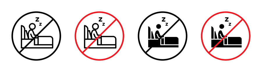 Sleepover Ban Sign Icon SVG