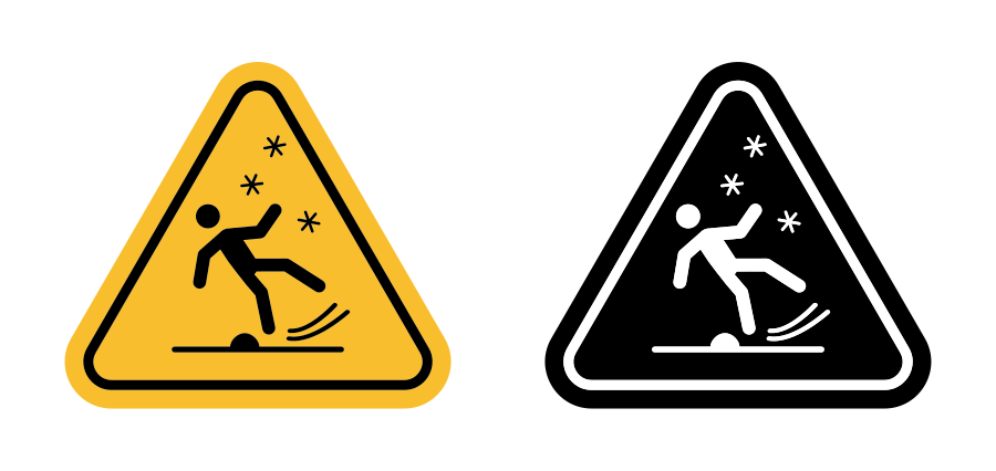 Slippery Ice Sign Icon SVG