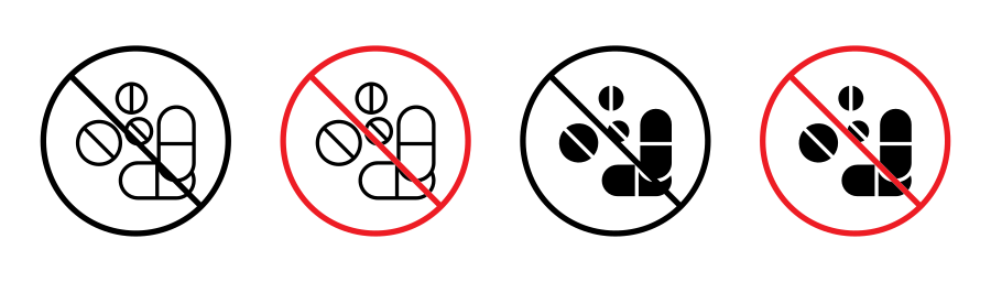 Stop Using Illegal Drugs Sign Icon SVG