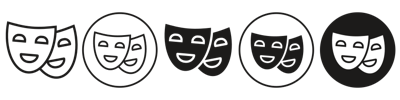 Tragedy Comedy Mask Icon vector