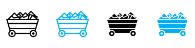 Trolley With Coal Icon vector