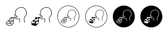 Vomiting Man Line Icon vector